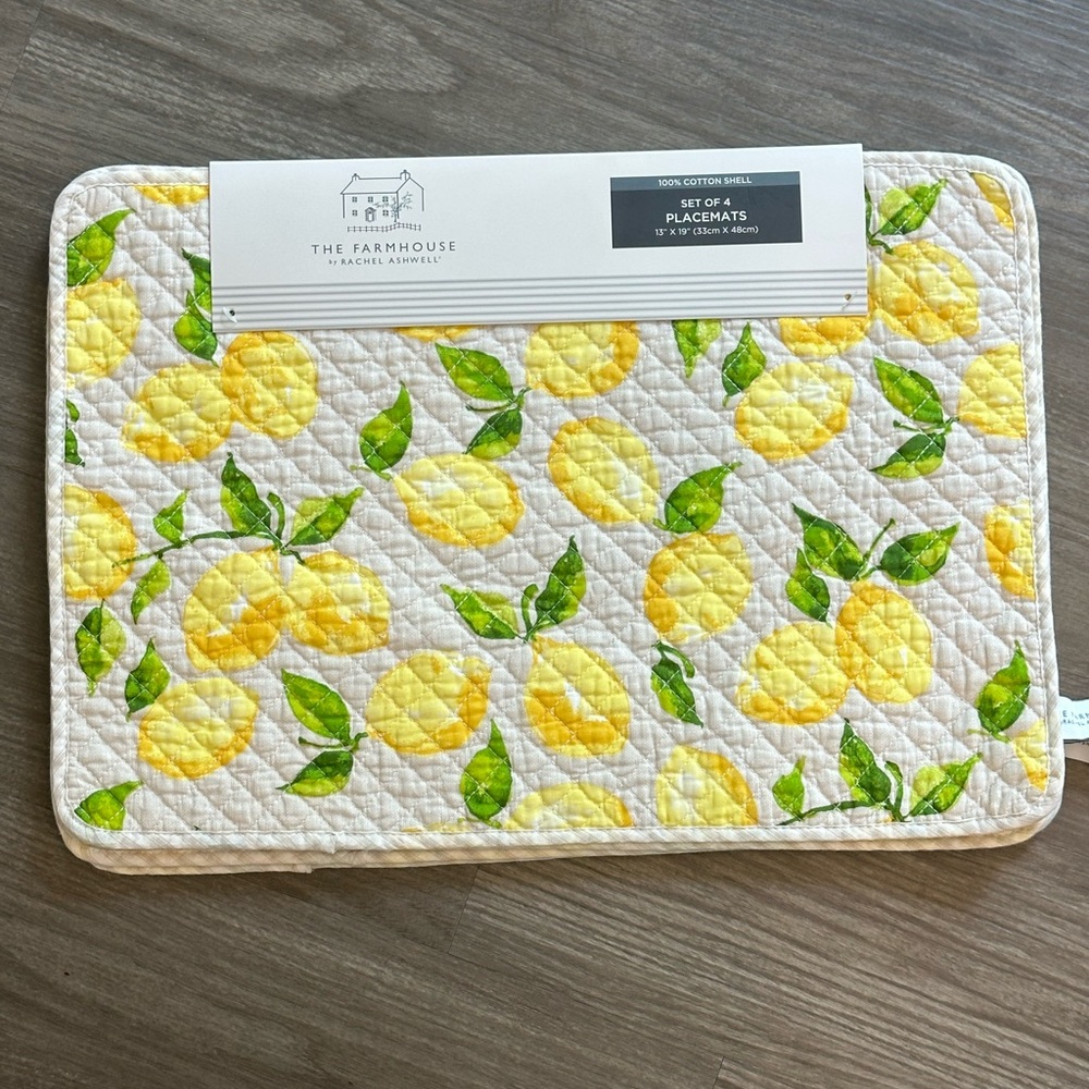 The Farmhouse Rachel Ashwell Yellow Lemon Placement Set Of 4